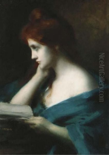 Melancholie Oil Painting by Jean-Jacques Henner