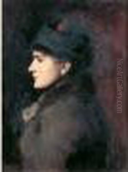 La Femme A L'aigrette Oil Painting by Jean-Jacques Henner