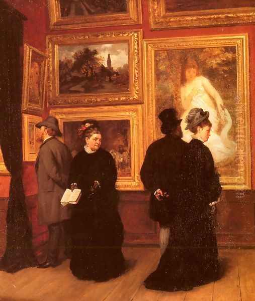 In The Picture Gallery Oil Painting by A. Muller-Schonhausen