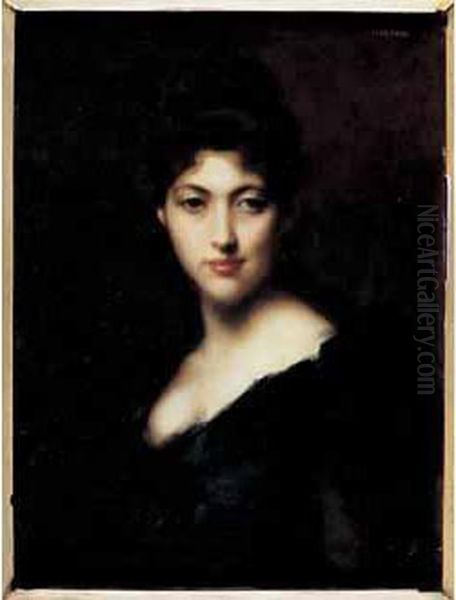 Jeune Femme Au Corsage Noir Oil Painting by Jean-Jacques Henner