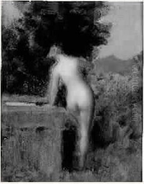 Femme A La Fontaine Oil Painting by Jean-Jacques Henner