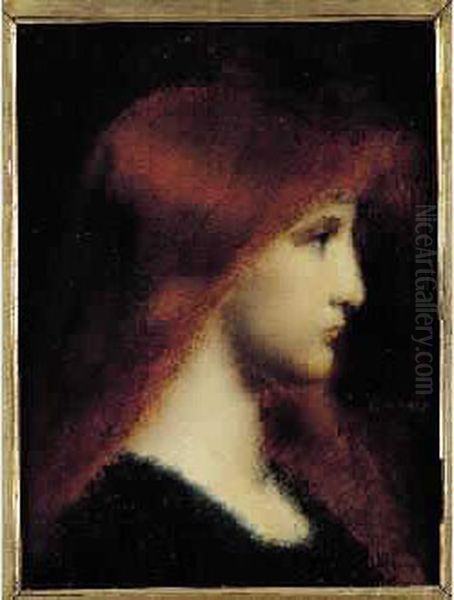 Huile Sur Panneau Signe En Bas A Droite. Oil Painting by Jean-Jacques Henner