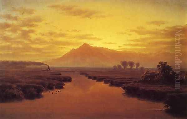 Mount Tamalpais from Napa Slough Oil Painting by William Lewis Marple