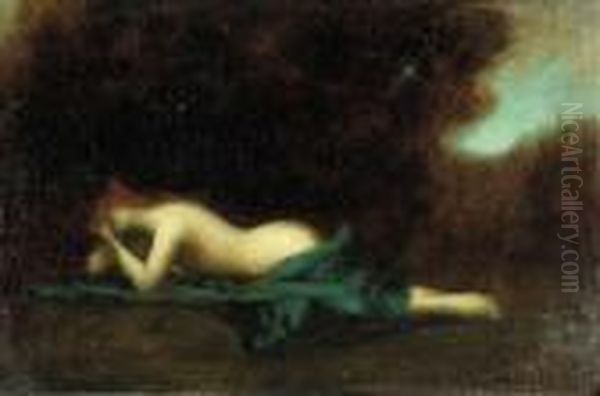 A Reclining Nude
Oil On Canvas Oil Painting by Jean-Jacques Henner