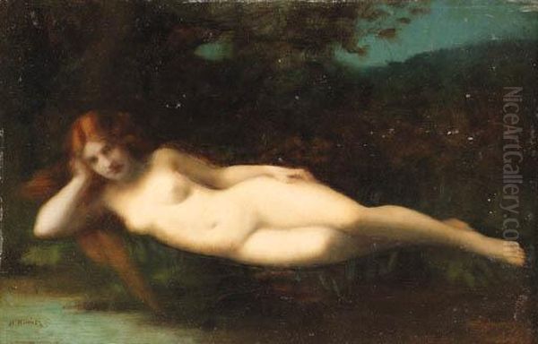 A Reclining Nude Oil Painting by Jean-Jacques Henner