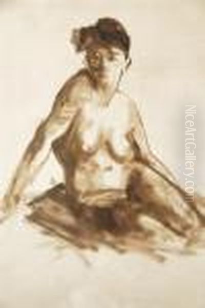 Seated Nude Oil Painting by Robert Henri