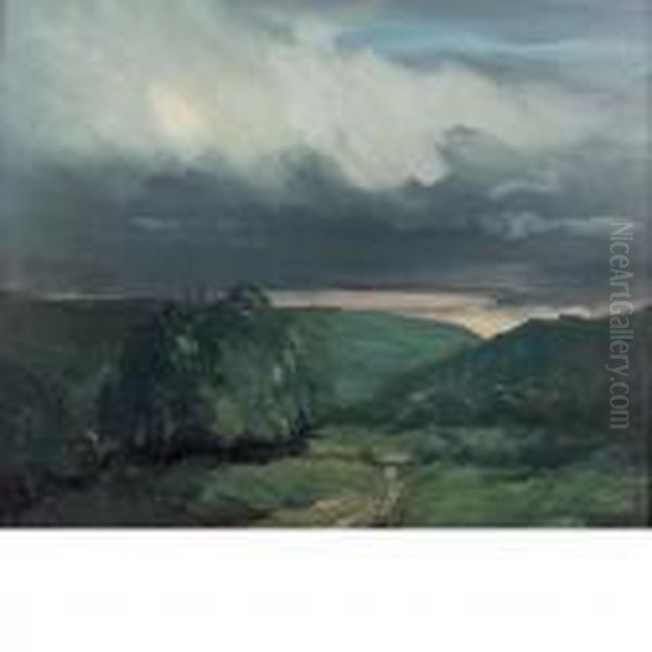 Storm Weather - Wyoming Valley (in The Wyoming Valley) Oil Painting by Robert Henri