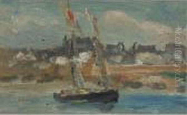 Two Masted Schooner, Concarneau Oil Painting by Robert Henri