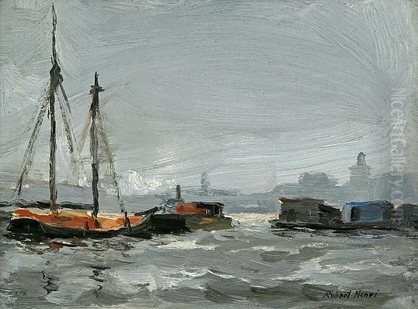 Harbor View Oil Painting by Robert Henri