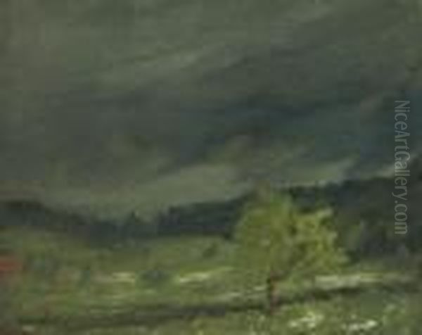 Summer Storm, Pennsylvania Landscape Oil Painting by Robert Henri