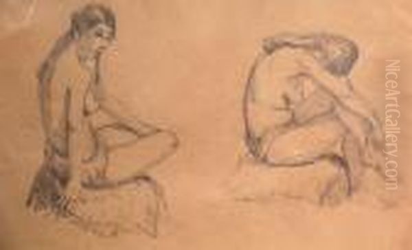 Seated Nude Studies Oil Painting by Robert Henri