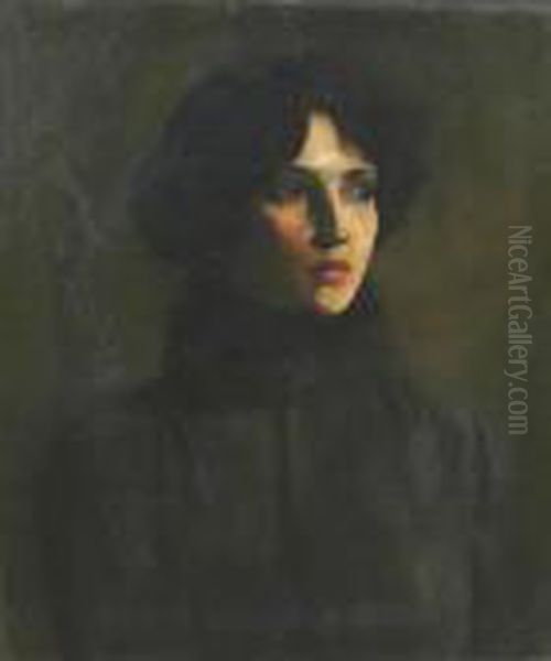 Portrait Of A Young Woman Oil Painting by Robert Henri