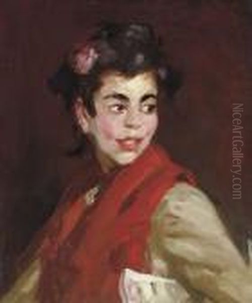 Newsgirl, Madrid, Spain Oil Painting by Robert Henri