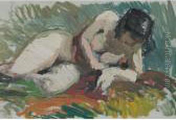 Reclining Nude Oil Painting by Robert Henri