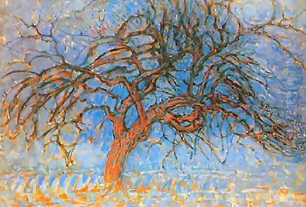 Red Tree Oil Painting by Piet Cornelis Mondrian