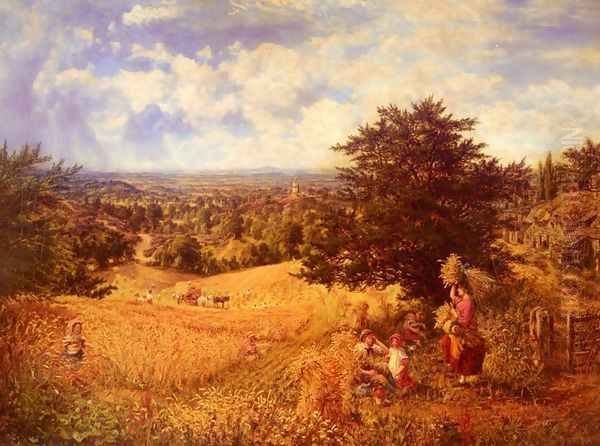 Harvest Time Oil Painting by George William Mote