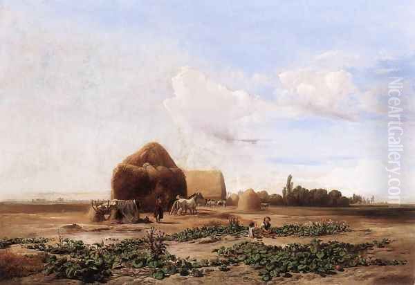 Harvesting Watermelons 1852 Oil Painting by Ferenc Marko