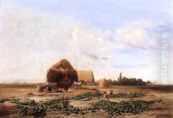 Harvesting Watermelons 1852 Oil Painting by Andras Marko