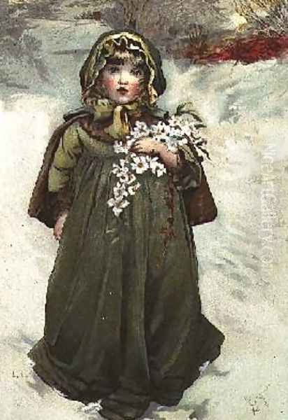 Frontispiece from Christmas Roses 1880 Oil Painting by Lizzie (nee Lawson) Mack