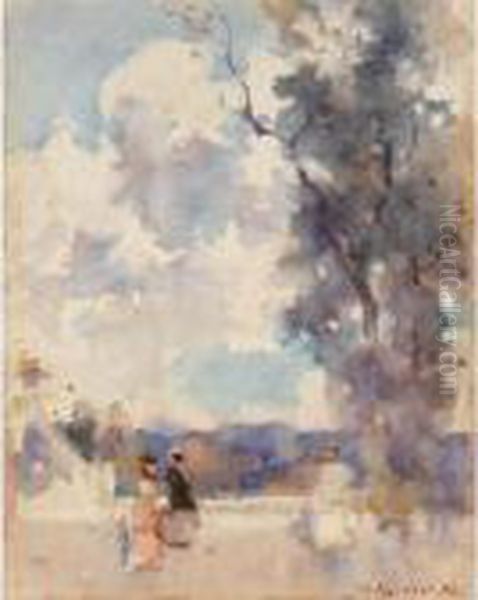 A Promenade Oil Painting by James Watterston Herald