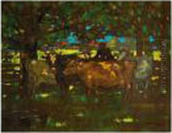 Cattle Resting In The Shade Oil Painting by James Watterston Herald