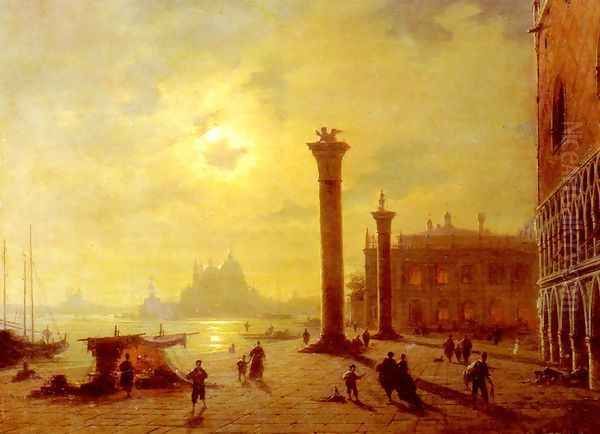 The Piazetta, Venice Oil Painting by Ludwig Mecklenburg