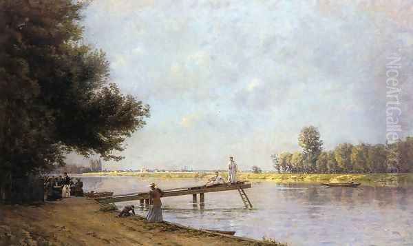 La Grenouilliere Oil Painting by Gustave Maincent