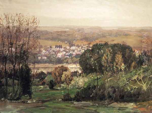 Ohio Valley and Kentucky Hills Oil Painting by Lewis Henry Meakin