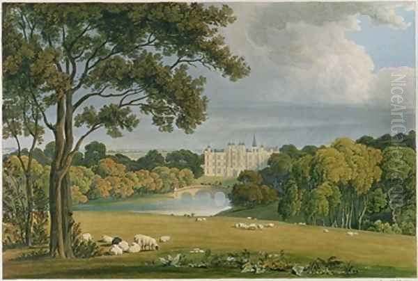 View of Burghley House Oil Painting by Frederick Mackenzie