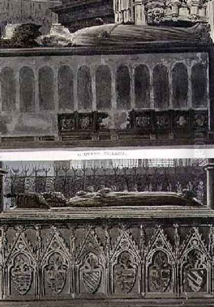 The Tombs of Queen Philippa and Queen Eleanor Oil Painting by Frederick Mackenzie