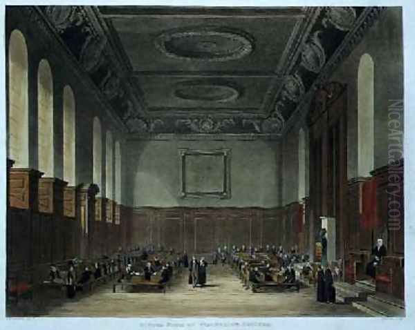 School Room of Winchester College Oil Painting by Frederick Mackenzie