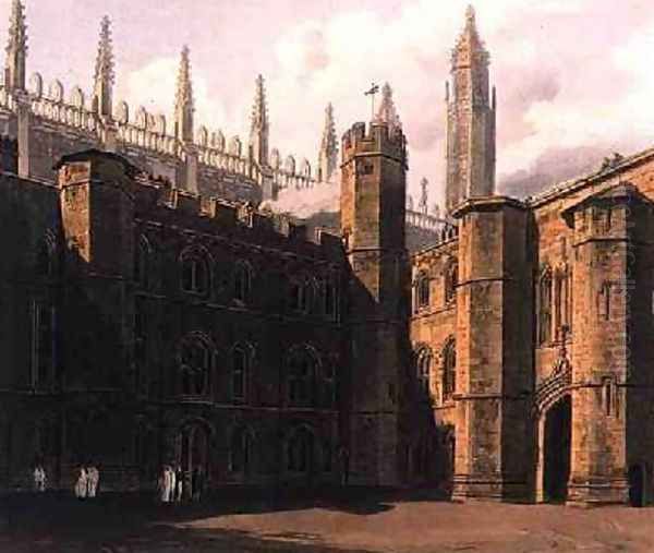 Court of Kings College Oil Painting by Frederick Mackenzie