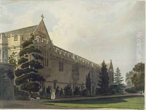 St Johns College seen from the garden Oil Painting by Frederick Mackenzie