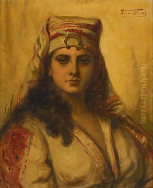 Jeune Orientale Oil Painting by Leon Herbo