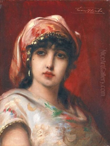 Portrait D'une Orientale Oil Painting by Leon Herbo