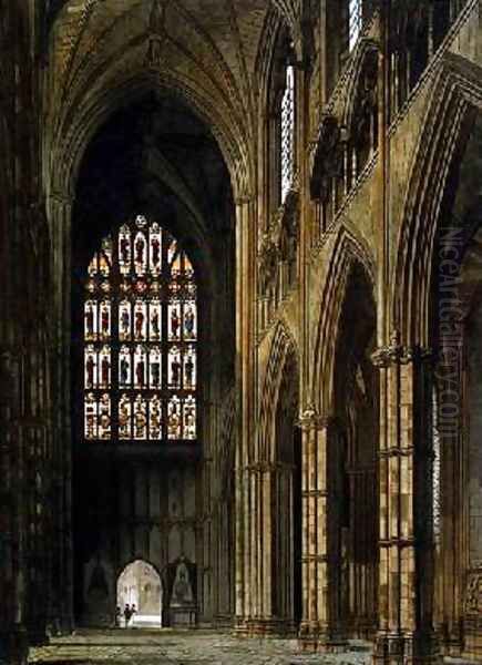 Interior View of Westminster Abbey Looking Towards the West Entrance Oil Painting by Frederick Mackenzie