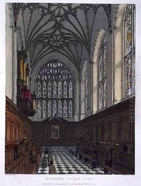 Winchester College Chapel Oil Painting by Frederick Mackenzie