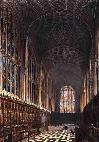 The Choir Kings College Chapel Oil Painting by Frederick Mackenzie