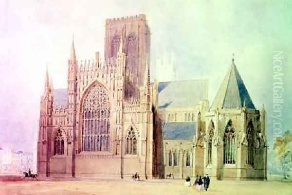 York Minster east view Oil Painting by Frederick Mackenzie