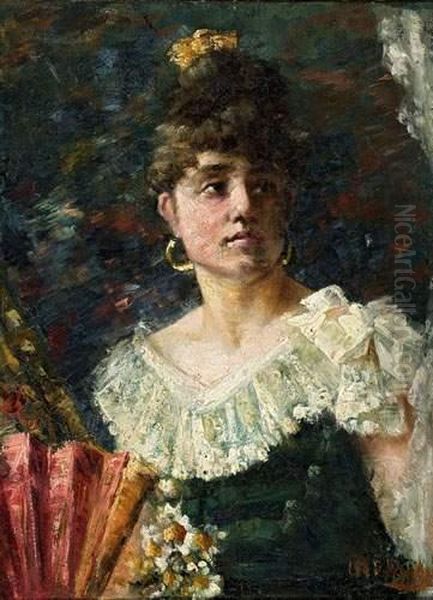 Portrait D'une Espagnole. Oil Painting by Leon Herbo