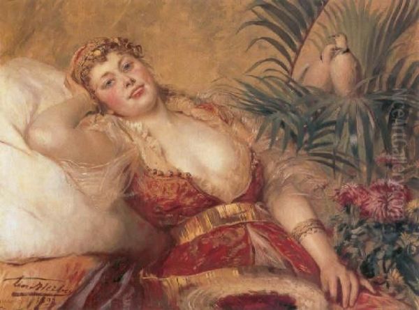 Beauty At Rest Oil Painting by Leon Herbo