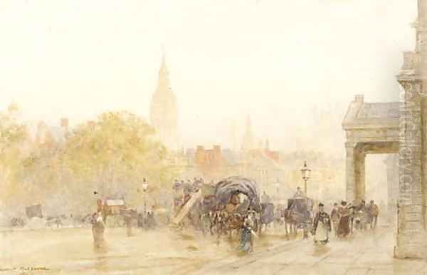 A view of Big Ben from Whitehall Oil Painting by Herbert Menzies Marshall