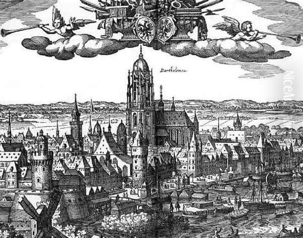 Frankfurt c. 1612 Oil Painting by Matthaus the Elder Merian