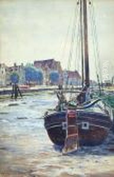 Ebbe In Emden Oil Painting by Heinrich Hermanns