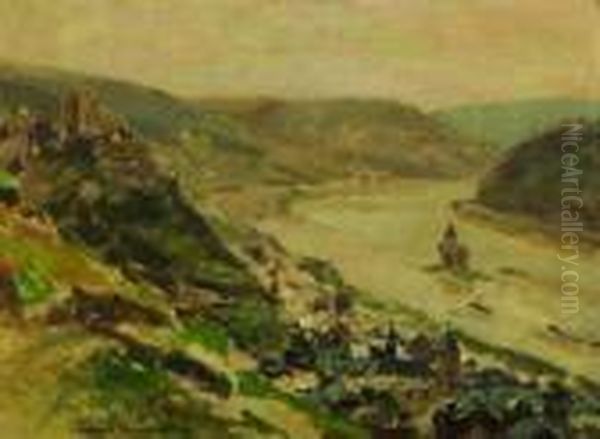 Kaub Am Rhein Oil Painting by Heinrich Hermanns