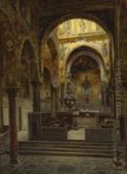 Palermo - Inneres Der Capella
 Palatina. Oil Painting by Heinrich Hermanns