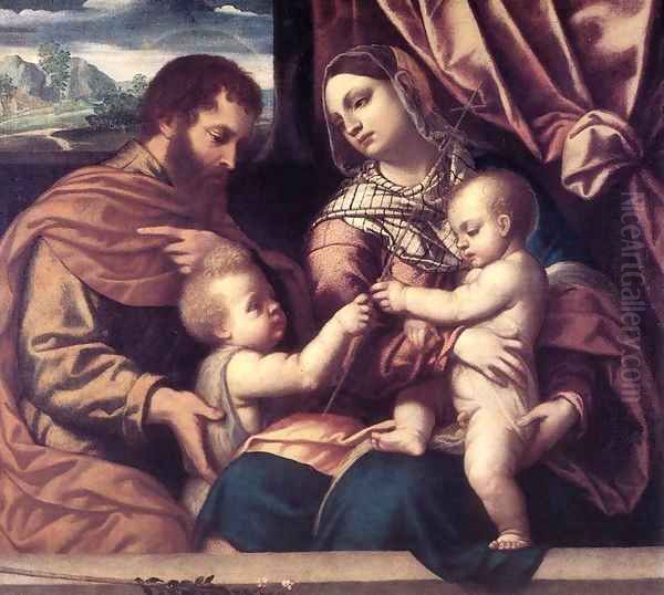 Holy Family 2 Oil Painting by Moretto Da Brescia