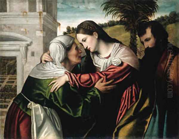 The Visitation Oil Painting by Moretto Da Brescia