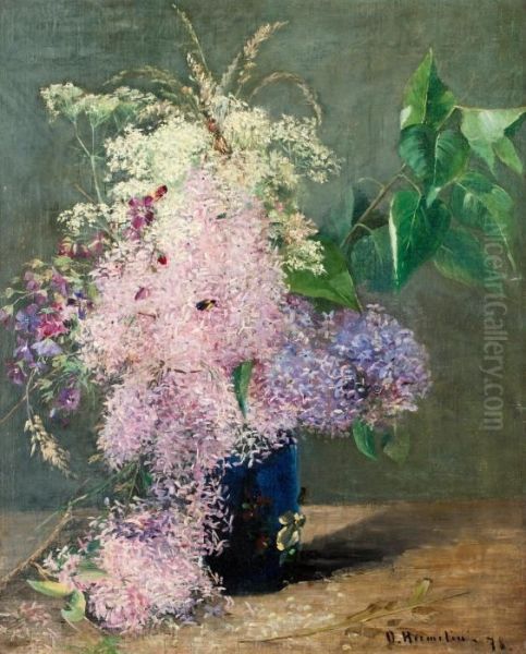 Stilleben Med Syrener Och Midsommarblomster Oil Painting by Olof Hermelin