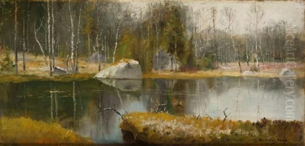 Hostlandskap Oil Painting by Olof Hermelin